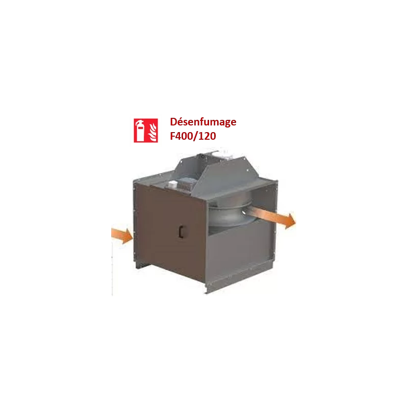 Caisson d'extraction / désenfumage 6000 m3/h 400°/2h tri pour hotte de cuisine professionnelle