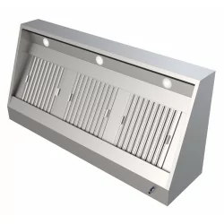 Hotte en inox statique 1200 casquette biseautée avec éclairage pour cuisine professionnelle