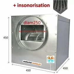 Caisson insonorisé 1500m3/h -diam 250- 230v