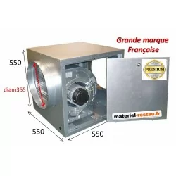 Caisson d'extraction PREMIUM 3200m3/h -DD9/9-diam355 - 230v pour hotte de cuisine professionnelle