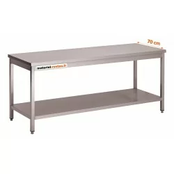 Table inox centrale 2000*700mm avec étagère basse