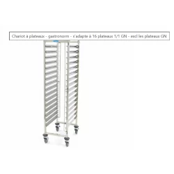 Chariot à plateaux - gastronorm - s'adapte à 16...