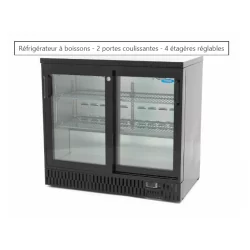 ARRIERE BAR 2 portes coulissantes - 4 étagères...