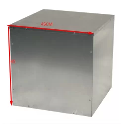 Caisson nu en acier galvanisé 450x450mm non percé