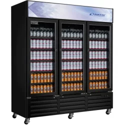 Armoire à boisson vitrée 3 portes avec fronton...