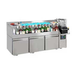 TABLE RÉFRIGÉRÉE 3 PORTES AVEC BAR À COCKTAILS