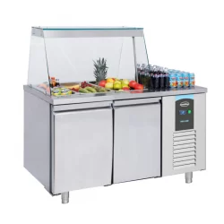 SALADETTE 140cm 2 PORTES 3x 1/1GN RÉCIPIENT...